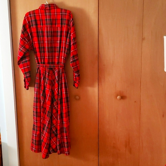 Vintage Red Plaid Dress - Picture 4 of 14